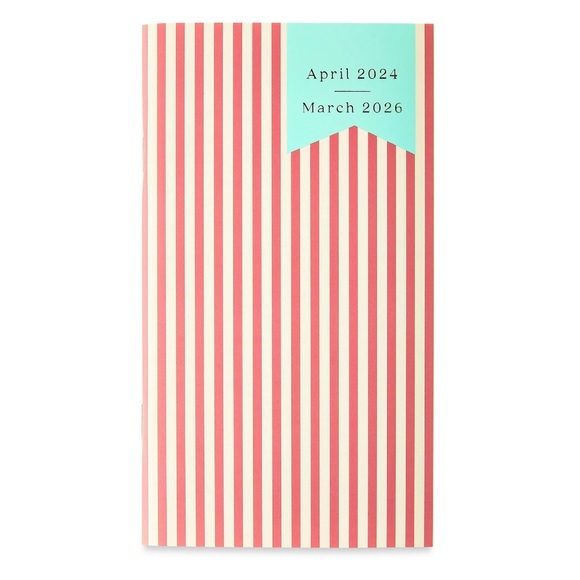 Pen+Gear Monthly Layout 2-Year Pink Stripe 3.75" x 6.75" Pocket Planner NWT - Picture 1 of 4